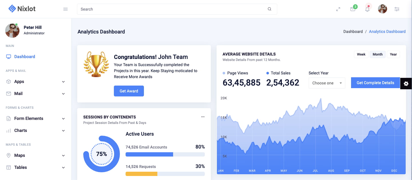 The 24 Best HTML Dashboard Templates for Admins & Users